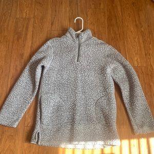 High neck teddy bear gray sweater